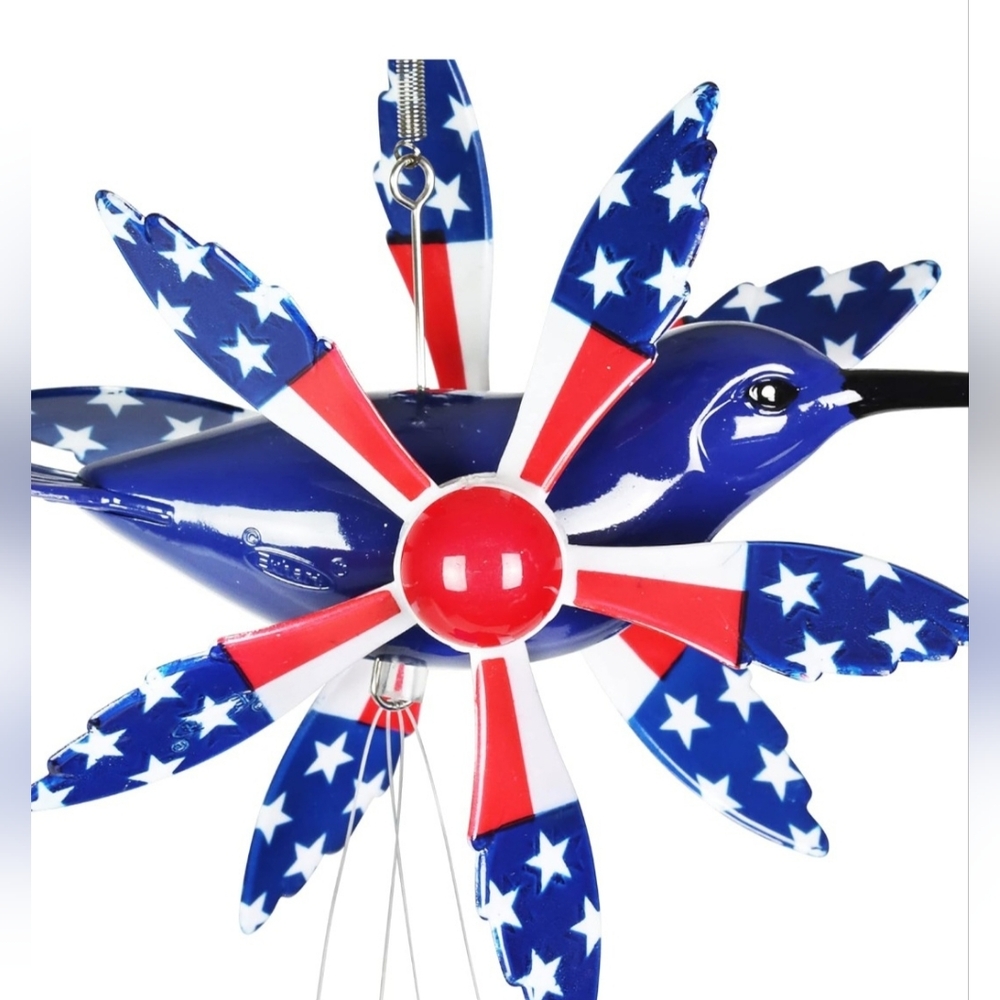 Patriotic Hummingbird Wind Chime - Picture 6 of 13